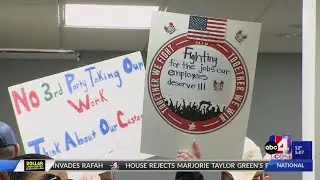 UTA employees protesting potential outsourcing of special events, seasonal work