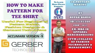How to Make 2D Pattern in Gerber Accumark V9, Beginner, Tee Shirt