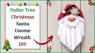 DIY Dollar Tree Santa Gnome Wreath | Christmas Gnome  Step by Step Tutorial | Christmas in July 🎅