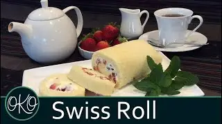 SWISS ROLL - strawberry and fresh cream - soft and delicious!