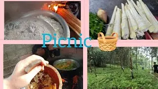 Family mini picnic 🧺 # snail 🐌# local fish 🐟🤤🤤 