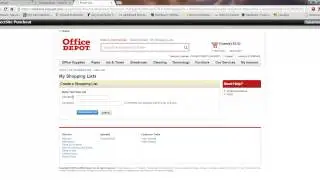 Create a New Shopping List in Office Depot Punchout
