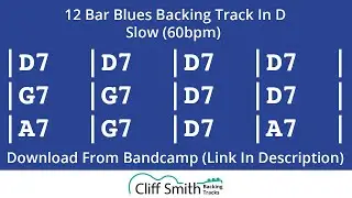 D - Slow 12 Bar Blues Backing Track (60bpm)