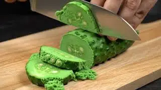 ASMR Crayon Vegetable Cutting 🔪🖍️ I AI Content Creation Universe