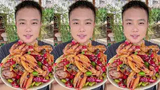 Rural Food Eating Braised Chicken, Boneless Duck Feet, Velvet Vushrooms!