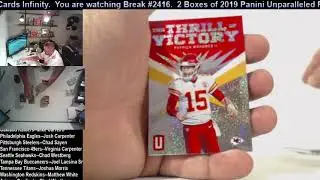 Break #2416.  2 x 2019 Panini Unparalleled Football