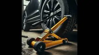 Car Jack With a Squeaky Wheel Rolling Away Reverbed and amplified sound effect