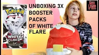 POKEMON Cards : Scarlet & Violet &mdash; White Flare 3 x Booster pack unboxing Sticker Set with promo card