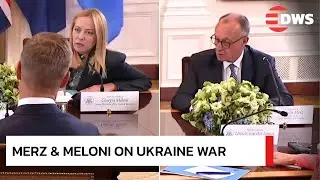 Watch Germany&rsquo;s Merz & Italian PM Meloni Speak on Ukraine War During High-Stakes WH Meeting | AC1E