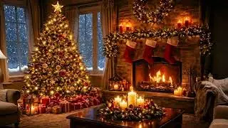 3 Hours Cozy Christmas Fireplace 2025 🔥 After Midnight Piano & Warm Holiday Ambience