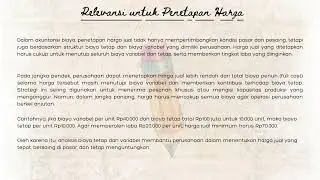 Pengertian Biaya Tetap dan Biaya Variable (Tugas Akuntansi Biaya + Lab)