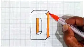 How to Draw 3d letters alphabet Capital D tutorial  | G. DeviChandra #Video