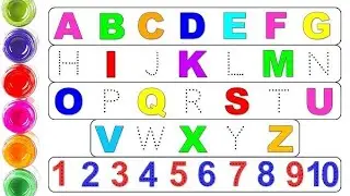 Alphabet, ABC song, abcd, a to z, Kids rhymes, collection for writing along dotted lines for toddler