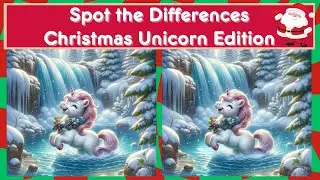 Spot the Difference Game! Christmas Unicorn Edition #spotthe5differences  #findthe5differences