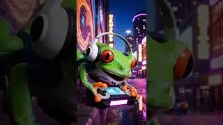 Bro Frog gaming in a city street with motivational vibes #frogdance #funnyanimals #dancevibes