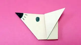 How to make Origami Paper Mouse Face, easy origami animals for kids, origami animals