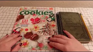 ASMR Recipe Magazine Flip Through🎄Holiday Cookies 🍪 Soft Spoken • Paper Sounds • Writing Sounds
