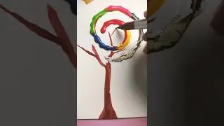 diy new techniques tree for kids#youtubeshorts #ytshorts #artandcraft #saba art and craft