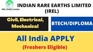 IREL Apprenticeship For Civil, Electrical, Mechanical, Chemical For Degree Diploma No exam