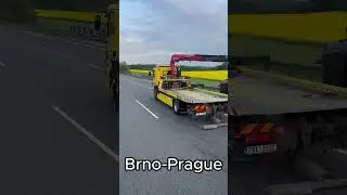 Witness the Unexpected: Renault T480 High Truck Encounter on Brno to Prague Road