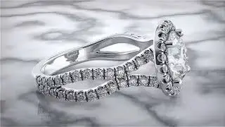 2.3 Carat Round Diamond Engagement Wedding Ring With 0.72 Carat 72 Side Diamonds