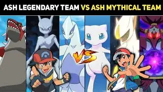 Ash Legendary Pokemon Team Vs Mythical Pokemon Team | Legendary Pokemon Vs Mythical Pokemon |