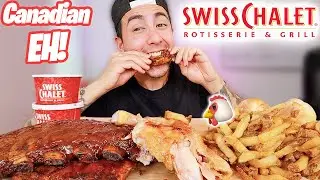 Mukbang | BBQ Ribs + Rotiesserie Chicken + Fries | Swiss Chalet