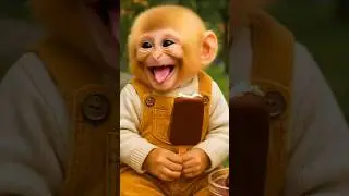 This cute monkey eating chocolate ice-cream first time 🥰❤️..#funny #comedy #entertainment #shorts