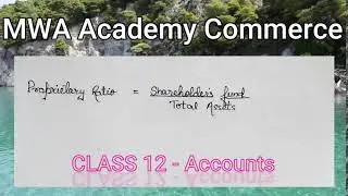 formula of proprietary ratio class 12 accounts #shorts
