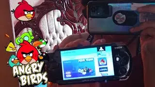 Jugando angry birds con la PSP 