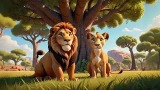 Four Laughing Lions Roar with Glee | Lion Song for Kids | Fun Learning Nursery Rhymes
