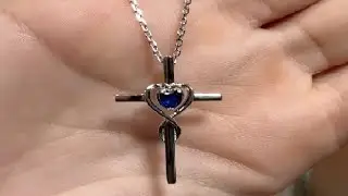 FANCIME Birthstone Cross Necklace for Women Birthstone Necklace Heart Infinity Cross Pendant Necklac