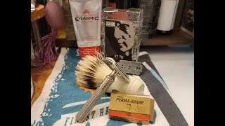Gillette Tech (Pre-War) w/ Erasmic Shaving Cream!