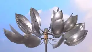 Whitaker Wind Sculpture Lotus in Stainless Steel HiRes