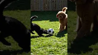 AI dogs play succor in the garden!! #ai #dog #animals #cute #funny #fyp