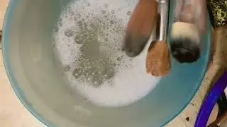 Makeup brush cleaning 