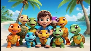 Ten Tiny Turtles Crawl Along | Fun Counting Song for Kids | Playful Turtle Adventure Rhyme