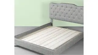 Zinus Annemarie Solid Wood Bed Support Slats  Fabric-Covered  Bunkie Board