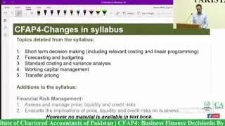 CFAP 04 ICAP Business Finance Decisions BFD Grid Analysis, Syllabus Changes & General Tips & Tricks