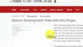 Less and Faster HTML with Zen Coding Plugin - Part 3