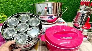 🛍Big Sale🛍 Vinod triply Kadai Steel Masala box Cello roti Casrole  Steel cooker