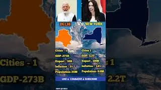 Delhi vs New york #newyork #delhi #india #gdp #population2025 #shorts #export #growth #inflation