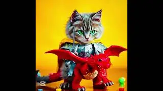 Cat Fighting Dragon Toy #cats #catvideos #catlovers #catmodel #catman #lovelycat #mycat #catstory