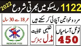 Punjab emergency services Rescue 1122 leatest govt jobs 2022|1122 new jobs