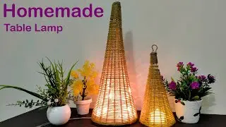 Lighting Lamp Making | Table Lamp Making With Sticks | Corner Flower Vase Lamp DIY | Mubeen's Craft