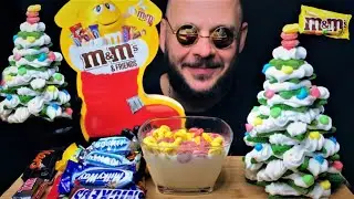 ASMR M&M MARS, SNICKERS, BOUNTY, TWIX  CHRISTMAS TREE  EATING SOUNDS MUKBANG  PAN ASMR