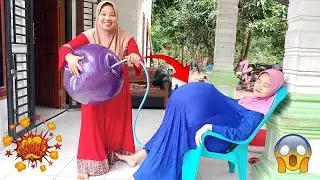 Dramatis🤣🫣😱 Lagi Tidur Dikerjain Dikasih Angin Balon Super Jumbo Sampai Perutnya Buncit !!