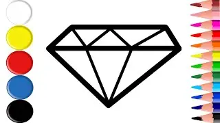 How to Draw a Diamond Easy. Drawing for kids.