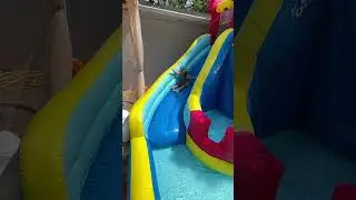 Close call #waterslide #closecall #ohnoherewego  #bigjump #kids #oops #justabout #falldown #soclose