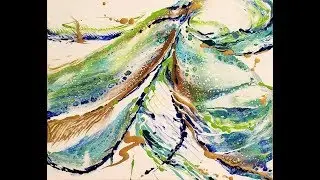 (14) Making of Rhapsody in Acrylic Pour and Swipe with Sandra Lett 120717